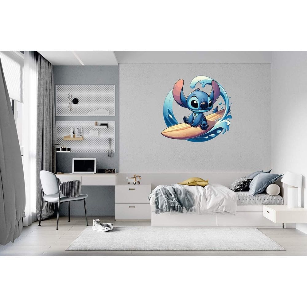 Adesivo De Parede Stitch Surfando