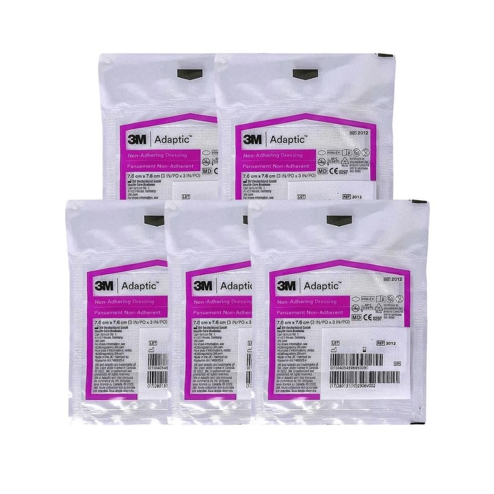 Kit 5 Curativo Não Aderente Adaptic 7,6 X 7,6Cm 3M