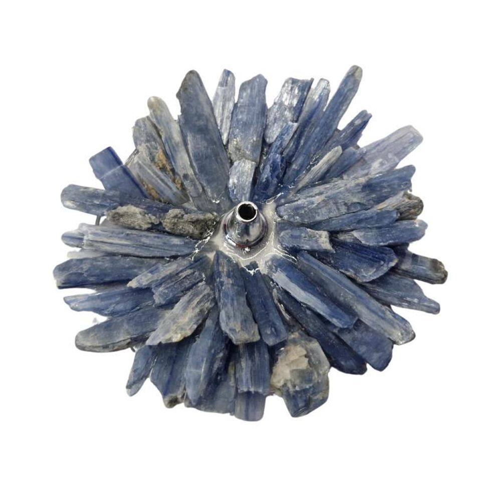 Incensário Pedra Cianita 8 Cm Natural Presente E Decoração