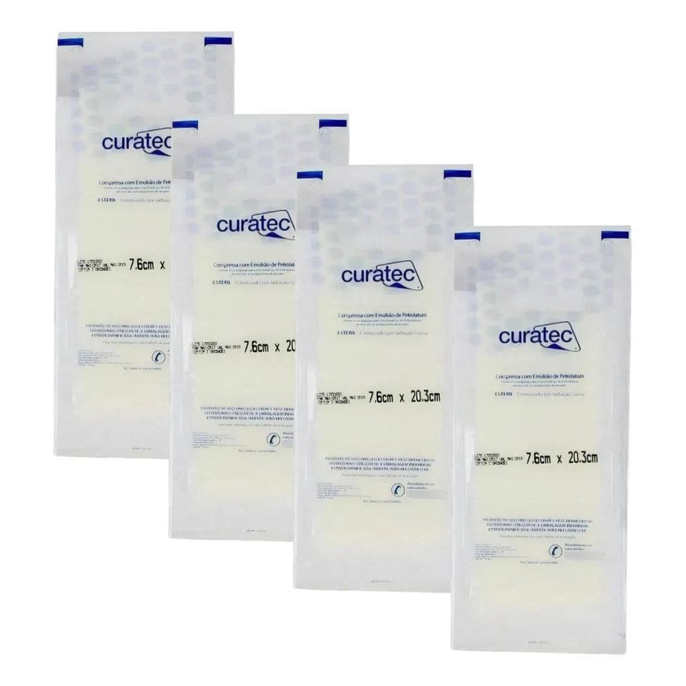 2X Compressa Emulsão Petrolatum Curatec Curativo 7,6X20,3 C/