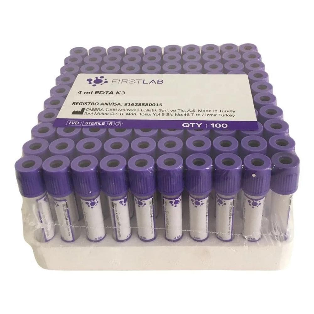 2X Tubo Coleta Vacuo Edta K3  Roxo  4Ml 13X75Mm C/100