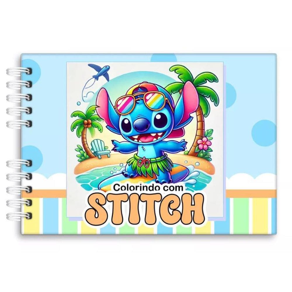 Livro Colorir Relaxante Stitch. Tema Divertido -50 Folhas-