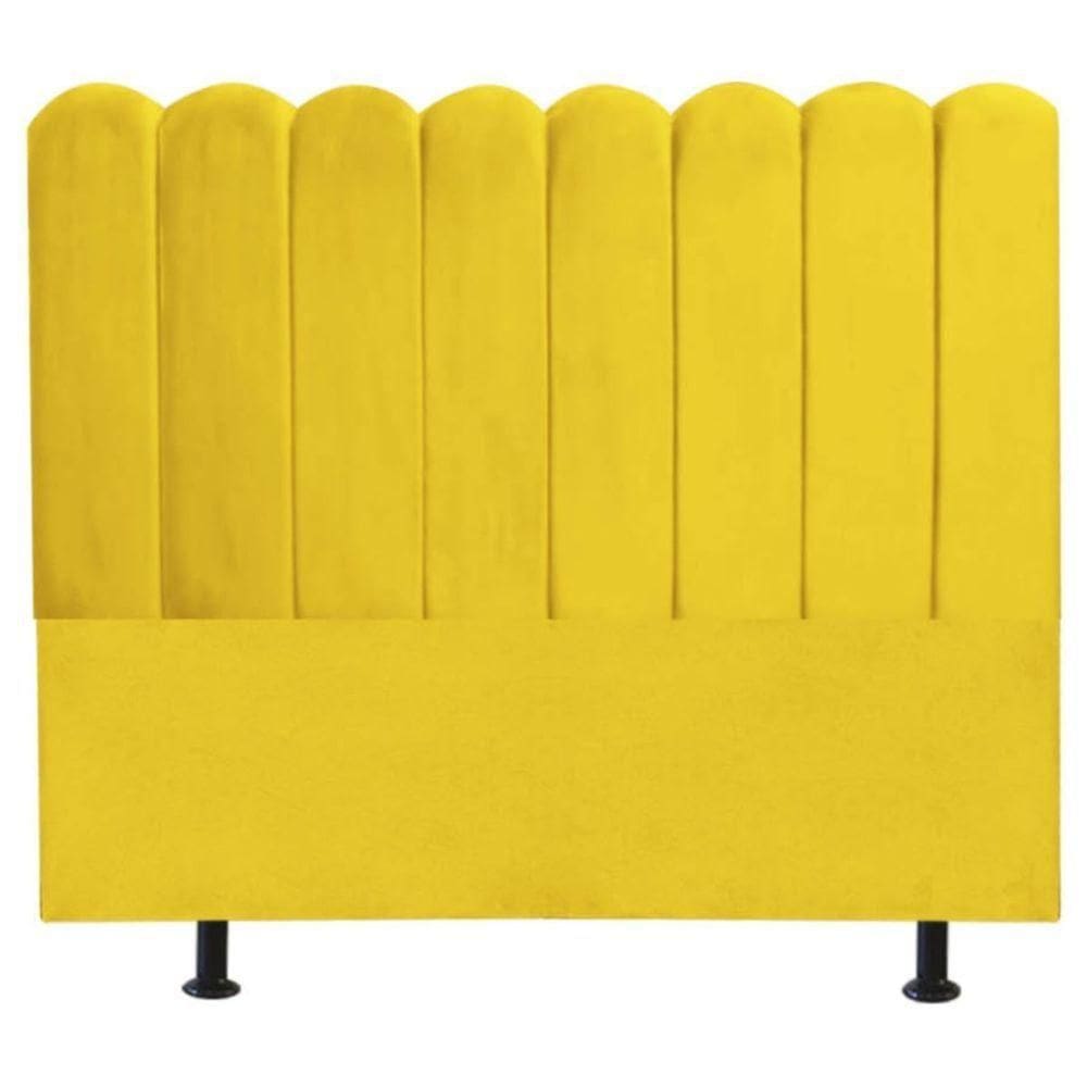 Cabeceira Nuvem Cama Box Solteiro 90cm Alanis Suede Amarelo