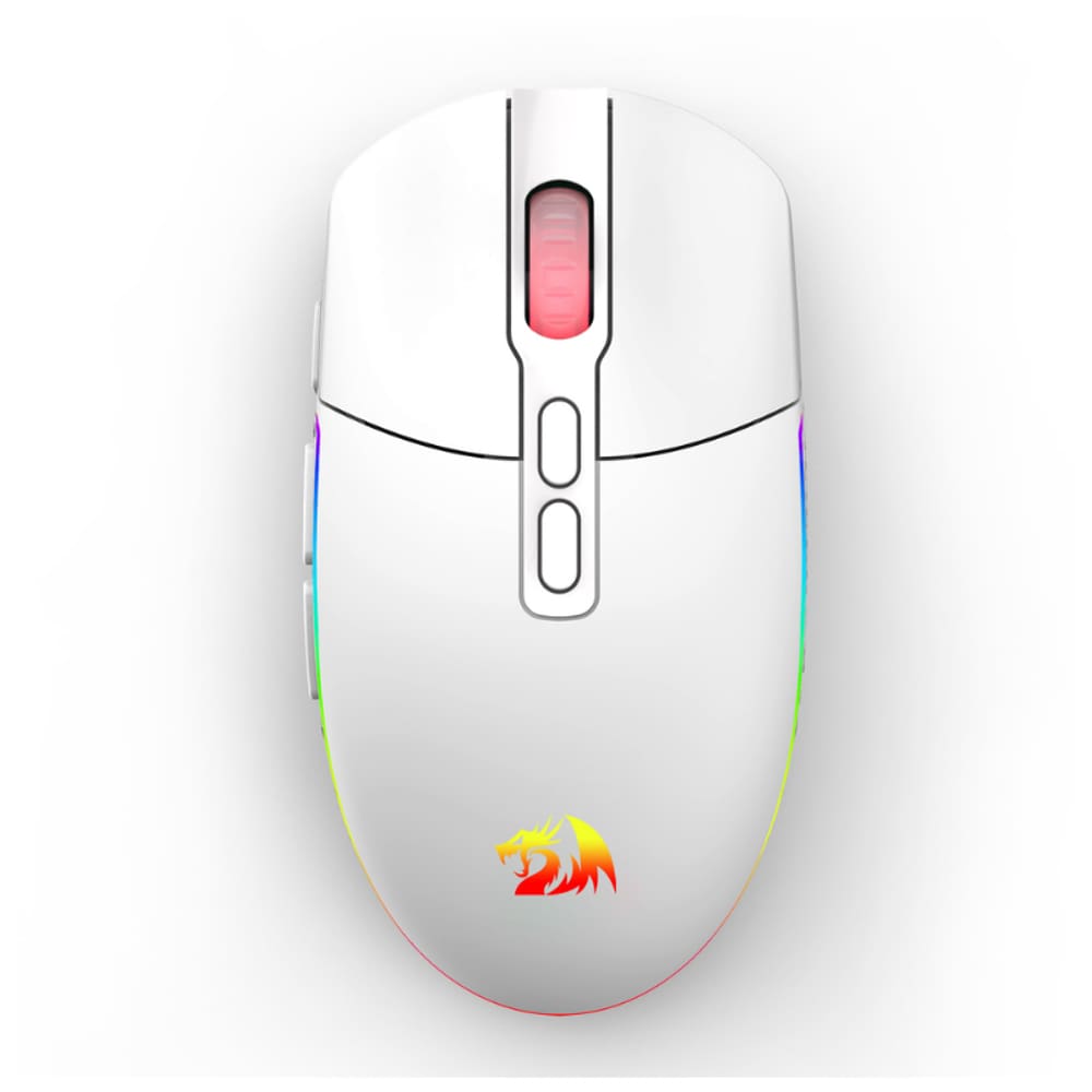 Mouse Gamer Redragon Invader Pro Sem Fio 10000DPI 1000hz Branco - M719W-RGB-PRO