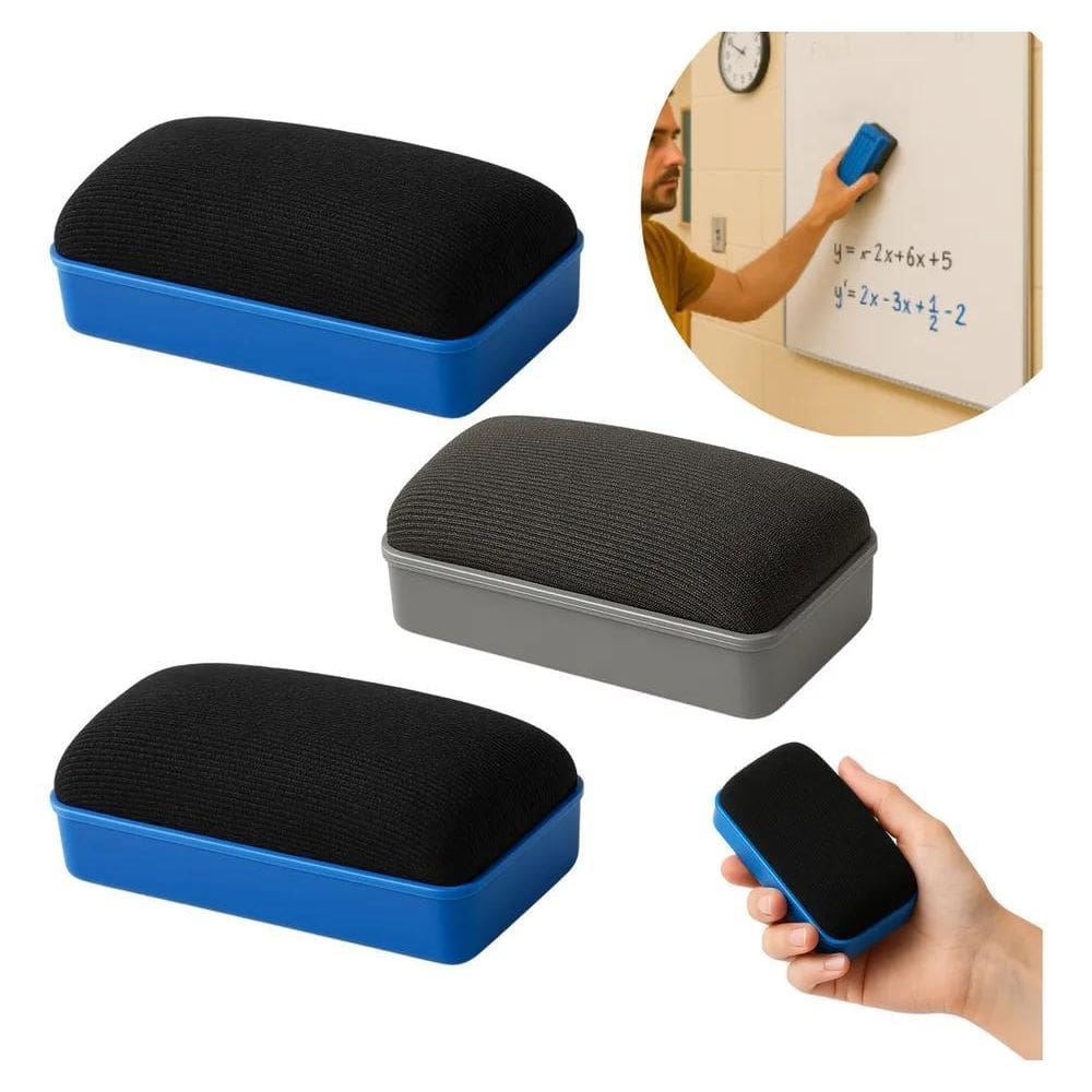 2X Kit 3 Apagador De Quadro Branco Vidro Magnético Lousa Esc