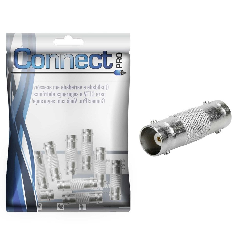 Kit 10 Unidades Emenda Bnc Fêmea/Fêmea