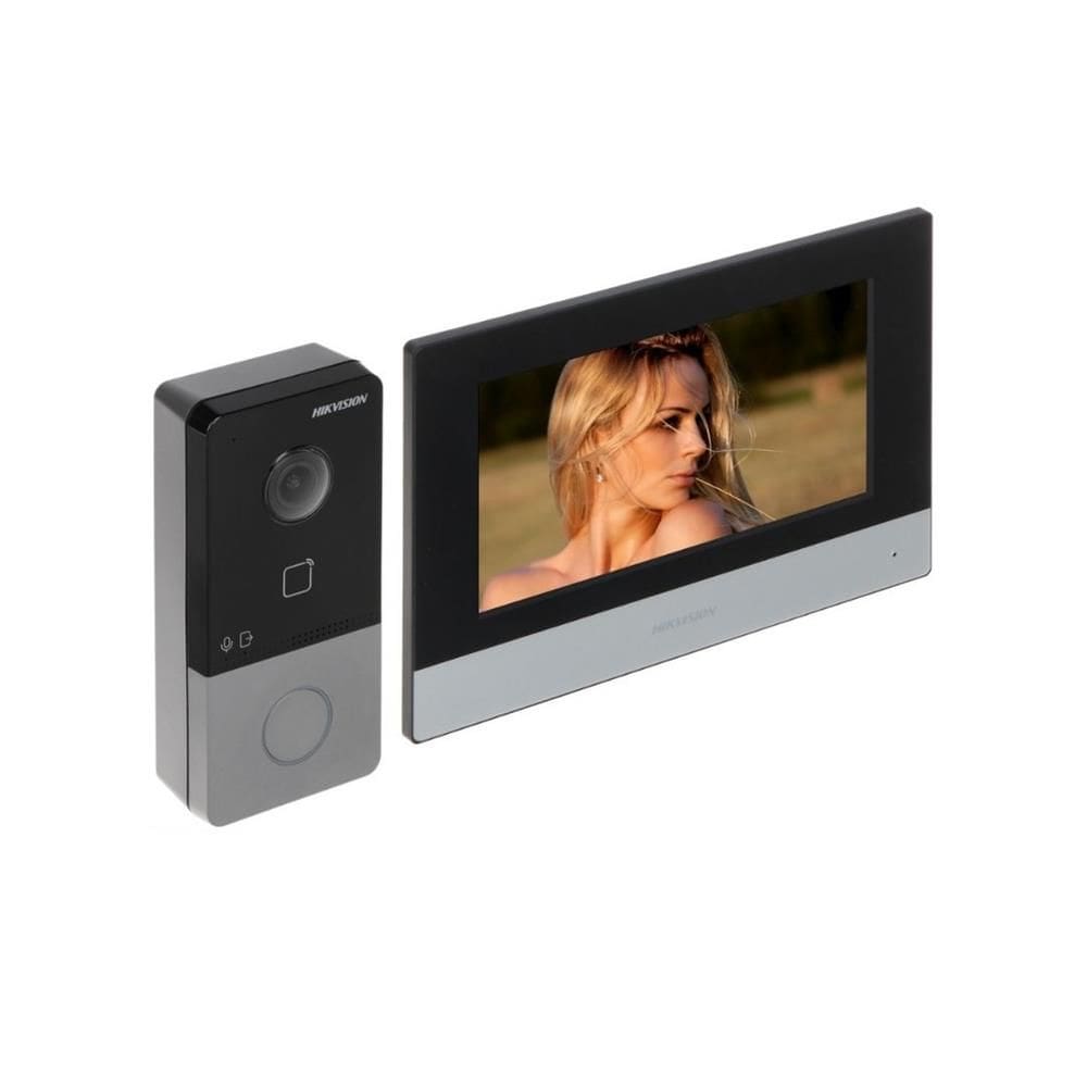 Kit Vídeo Porteiro Hikvision DS-KIS603-P(C), 2MP, Tela, 7”, 1024, Wi-fi