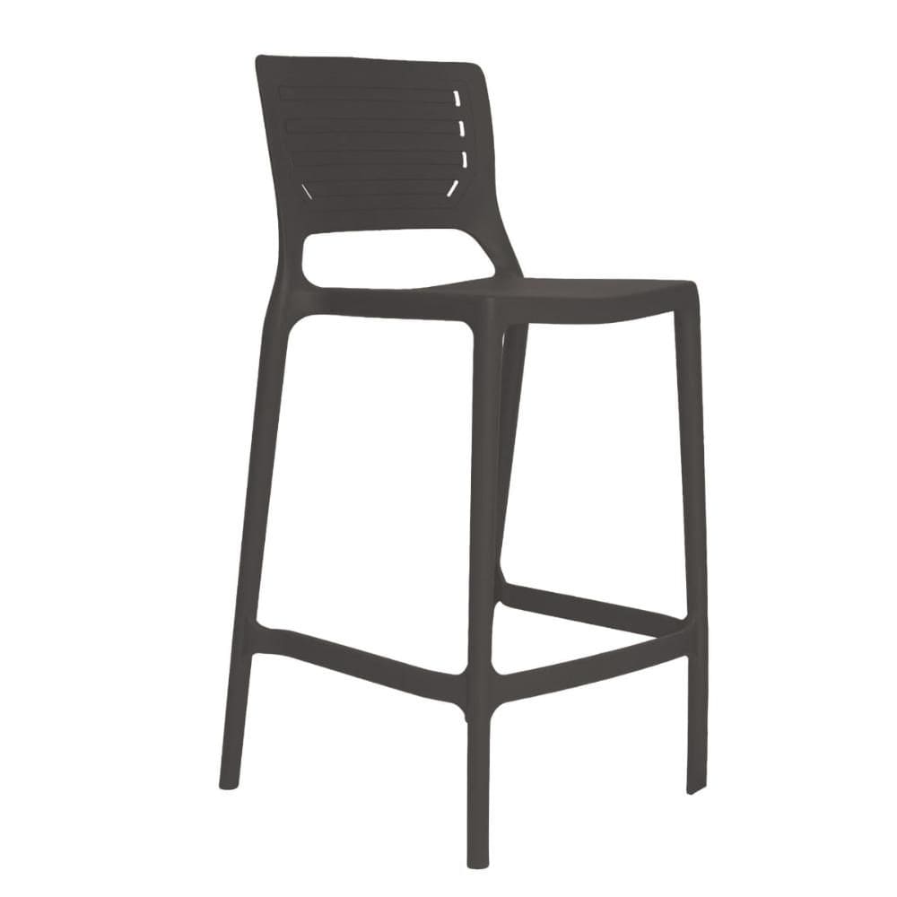 Banqueta Alta Cozinha Grafite Empilhável Saturno em Polipropileno Acrilys