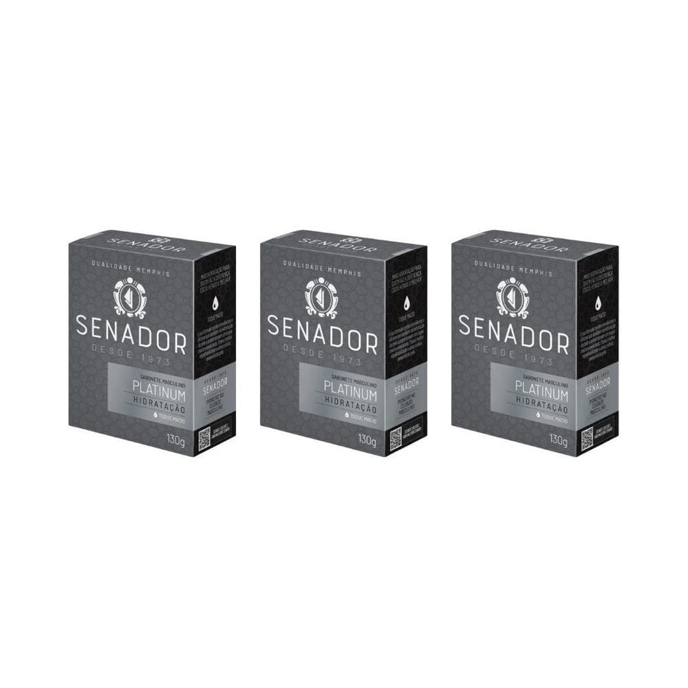 Sabonete Senador 130G Platinum - Kit C/3Un