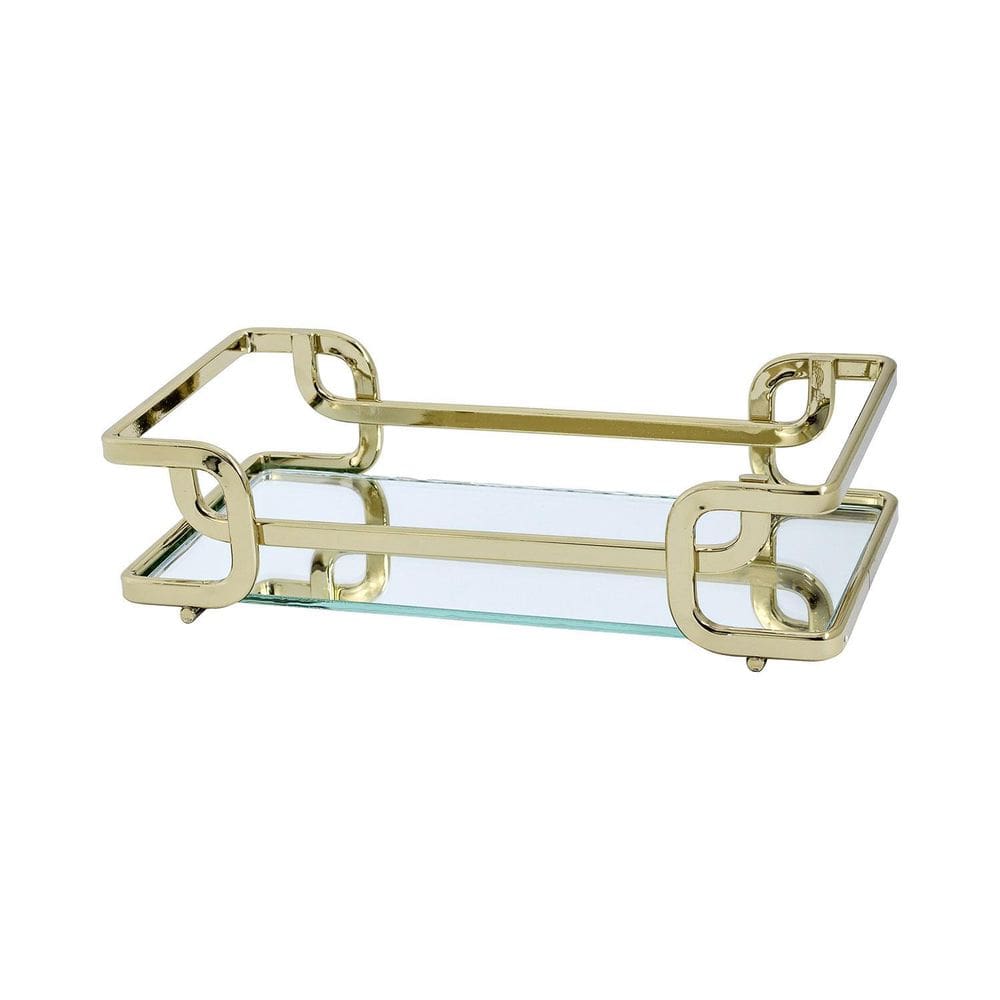 Bandeja Hara Luana Dourada 30X40 Cm