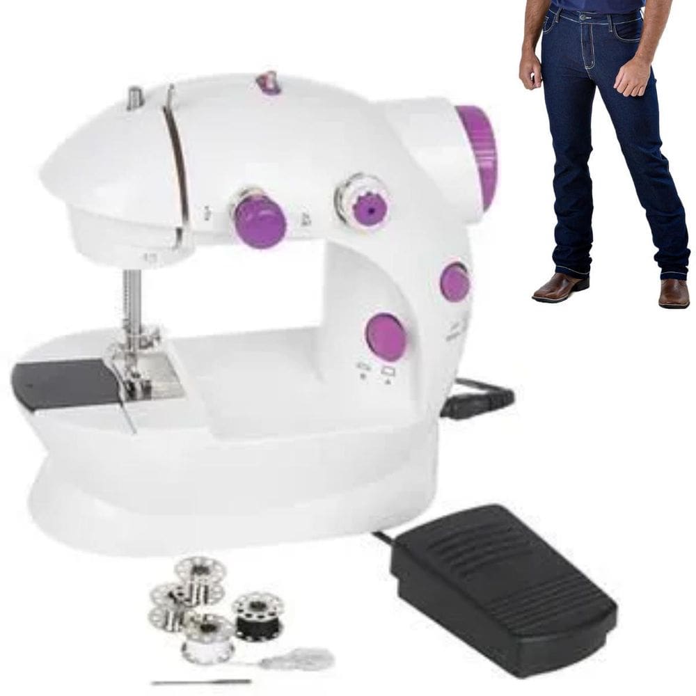 Máquina De Costura Portátil Portátil Leve E Prática Branca