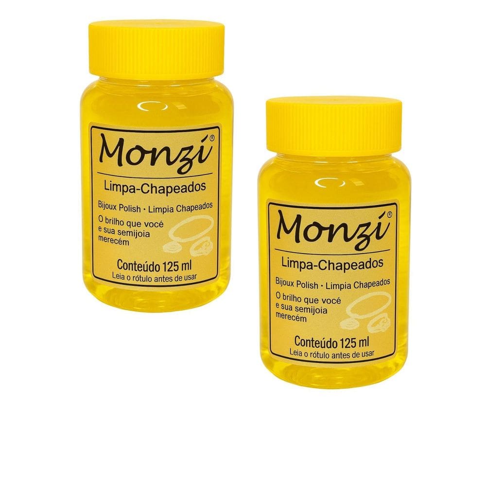 Kit 2 Limpa Chapeados Semijóia Monzi 125Ml Grande Liquido