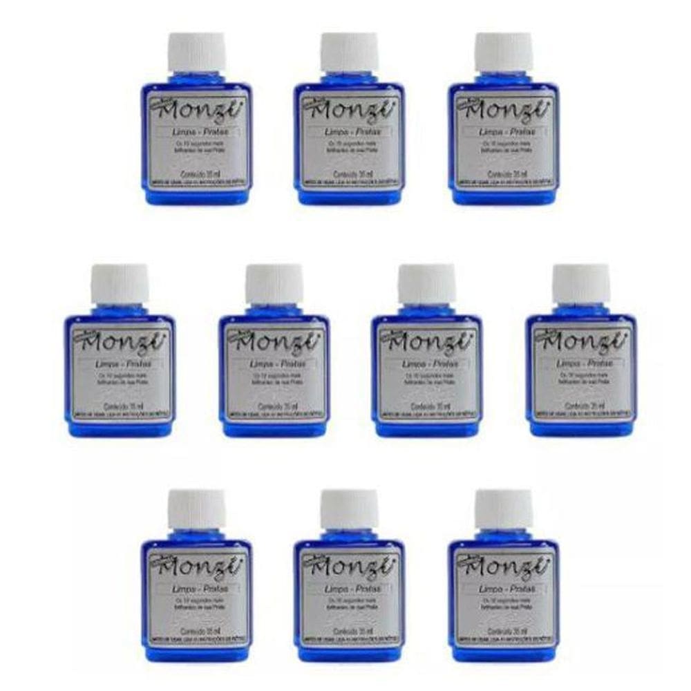 Kit 100 Unidades Limpa Prata 925 Monzi 35Ml Liquido