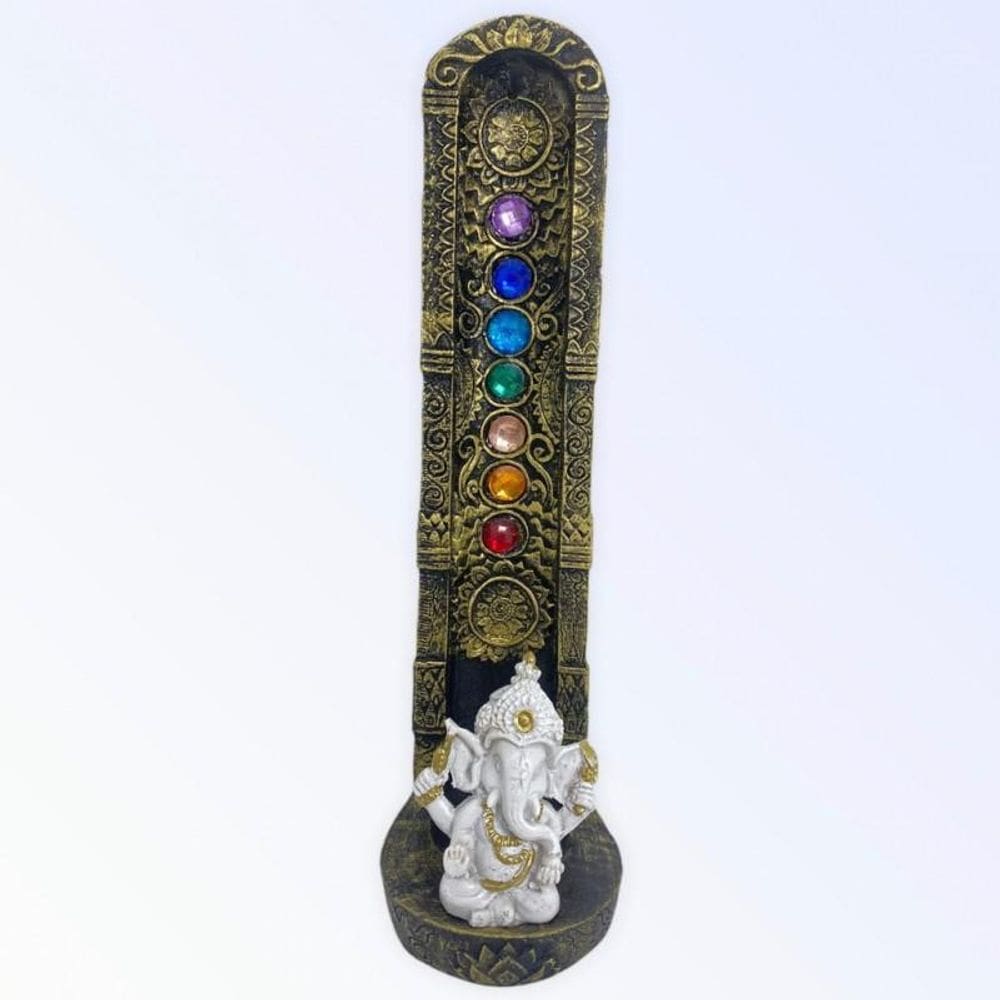 Escolha Cor Incensário 7 Chakras Buda Ganesha Yoga 22Cm