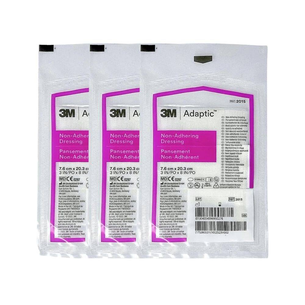 Kit 3 Curativo Não Aderente Adaptic 7,6 X 20,3Cm 3M