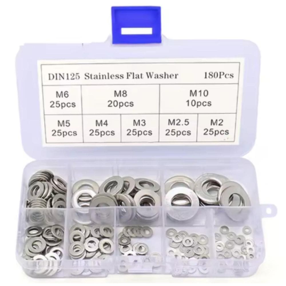 Kit 180 Arruelas Arroelas Em Aço Inox C. Caixa Nao Enferruja