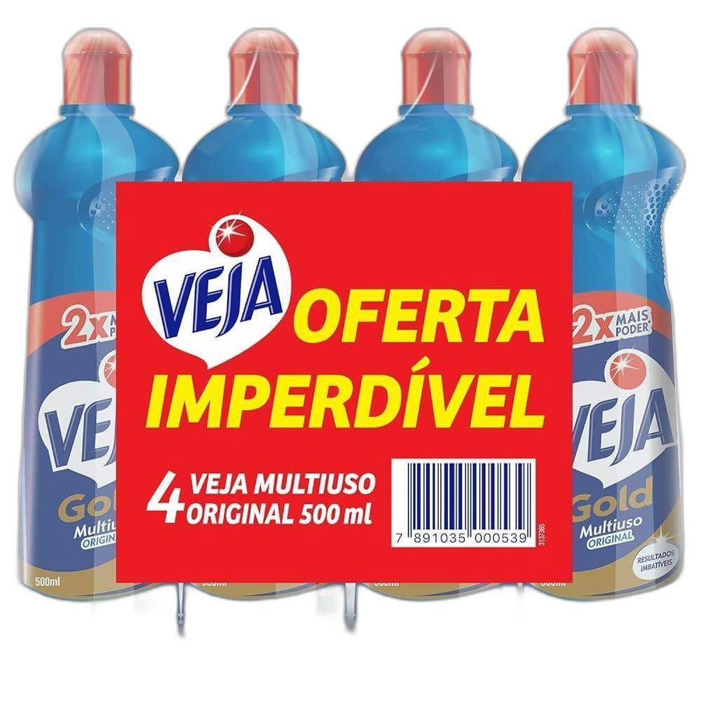 Limpador Multi - Uso Veja Gold  500Ml Kit Com 4 Un