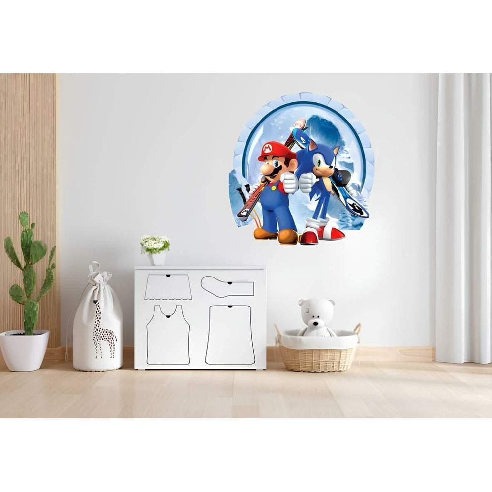 Adesivo De Parede Mario E Sonic Mod11