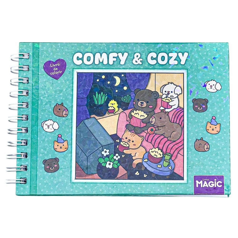 Livro De Colorir Comfy & Cozy Capa Dura Verde