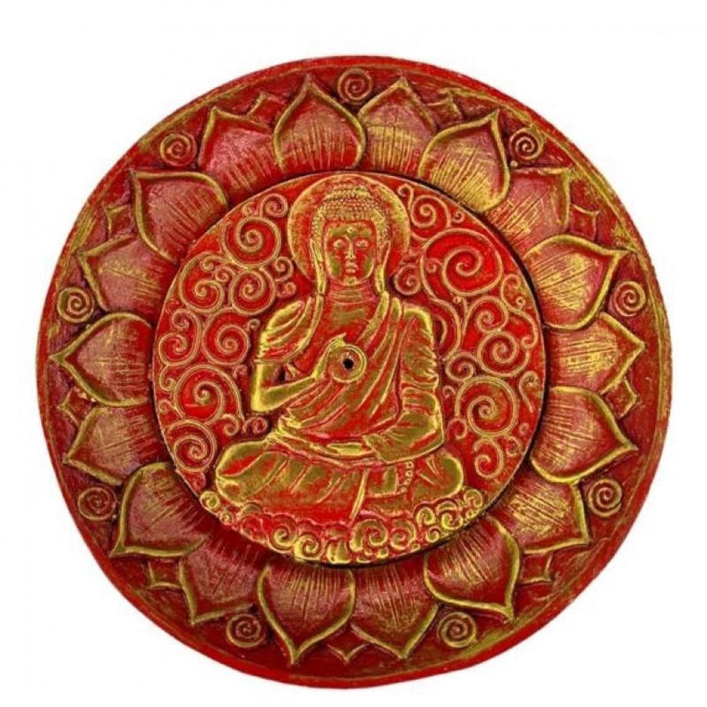 Incensário Prato Buda 12 Cm Em Resina - Escolha A Cor
