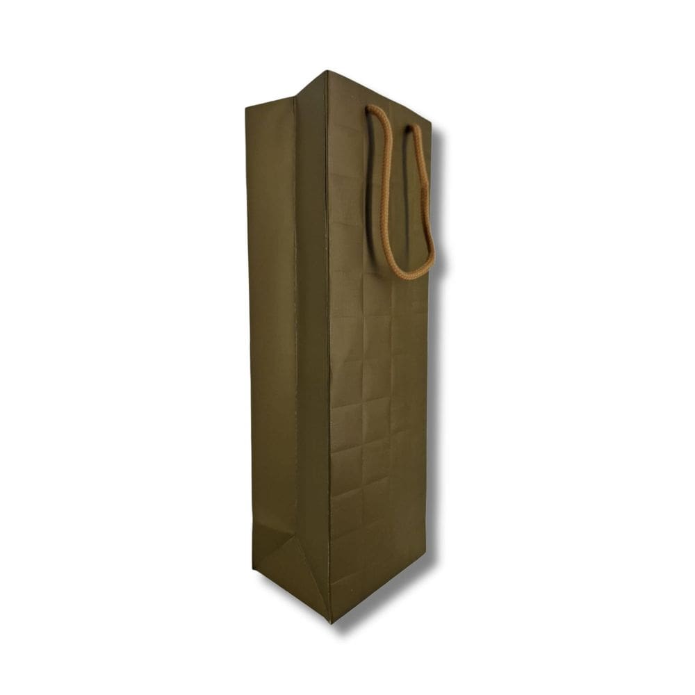 Sacola Garrafa Vinho Champagne - Marrom Texturizada