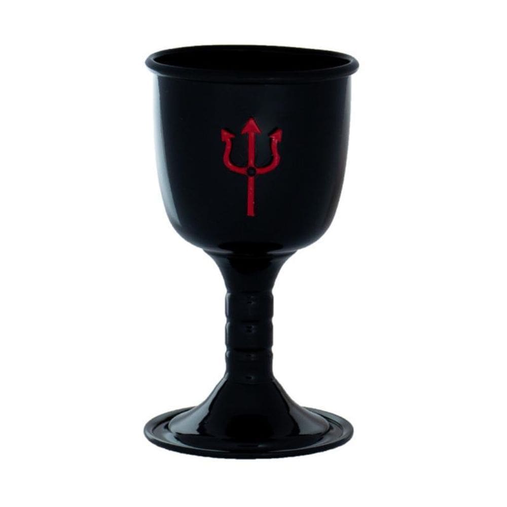 Cálice Ritual Pomba Gira Tridente Alumínio Negro 14Cm 200 Ml