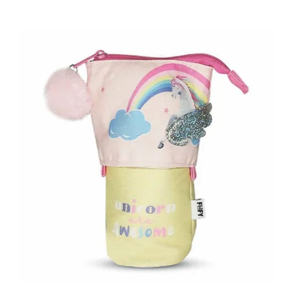 Estojo Retrátil Vira Porta Lápis Unicórnio Encantado Fofy