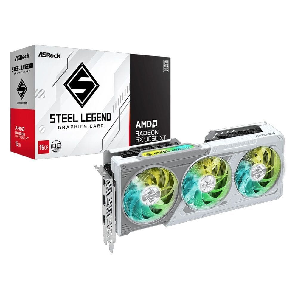 Gpu ASROCK AMD Radeon RX 9060 XT Steel Legend OC, 16GB, GDDR6, 128-BIT, 90-GA5JZZ-00UANF
