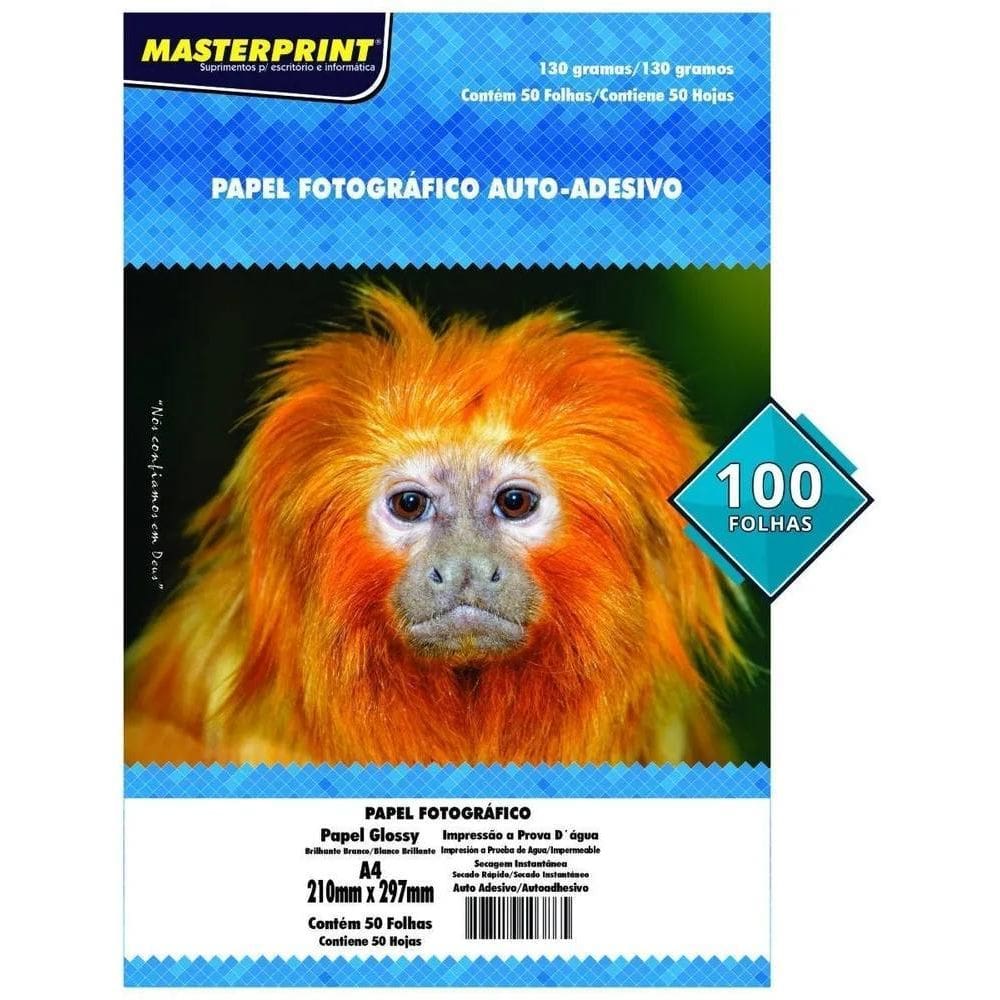 2X Papel Fotográfico Adesivo 130G A4 Glossy Masterprint 100