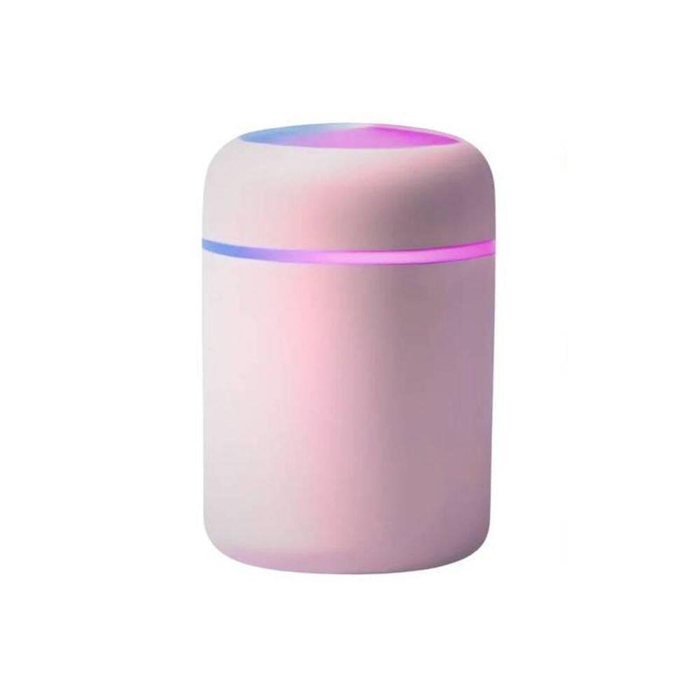 Umidificador Rosa Aromatizador Usb 300Ml Ultrassônico Led