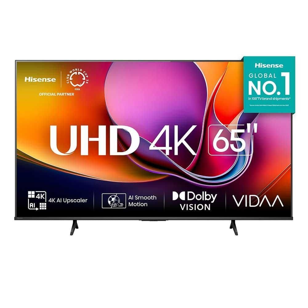 Smart TV Hisense DLED 4K 65” Polegadas com Processador AI, Dolby Vision, Dolby Gaming e Wi-Fi - 65A6NV