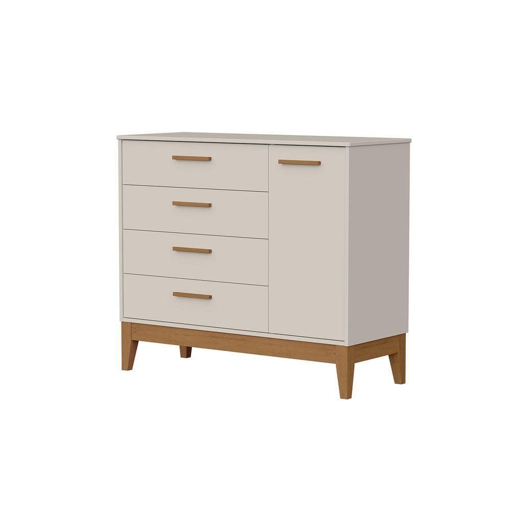 Comoda Sapateira Flip 1 Porta 4 Gaveta Areia