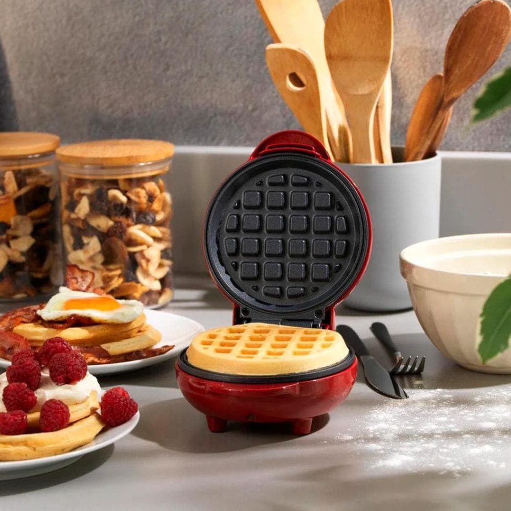 Mini Waffle Elétrica Prática Para Cozinhar Em Minutos 110V