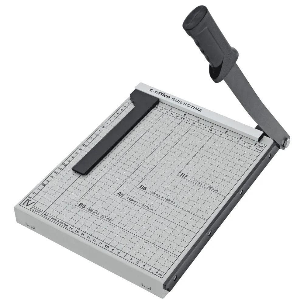 2X Guilhotina Aço 30Cm Papel A4, B5, A5, B6 E B7 Trava E Gui
