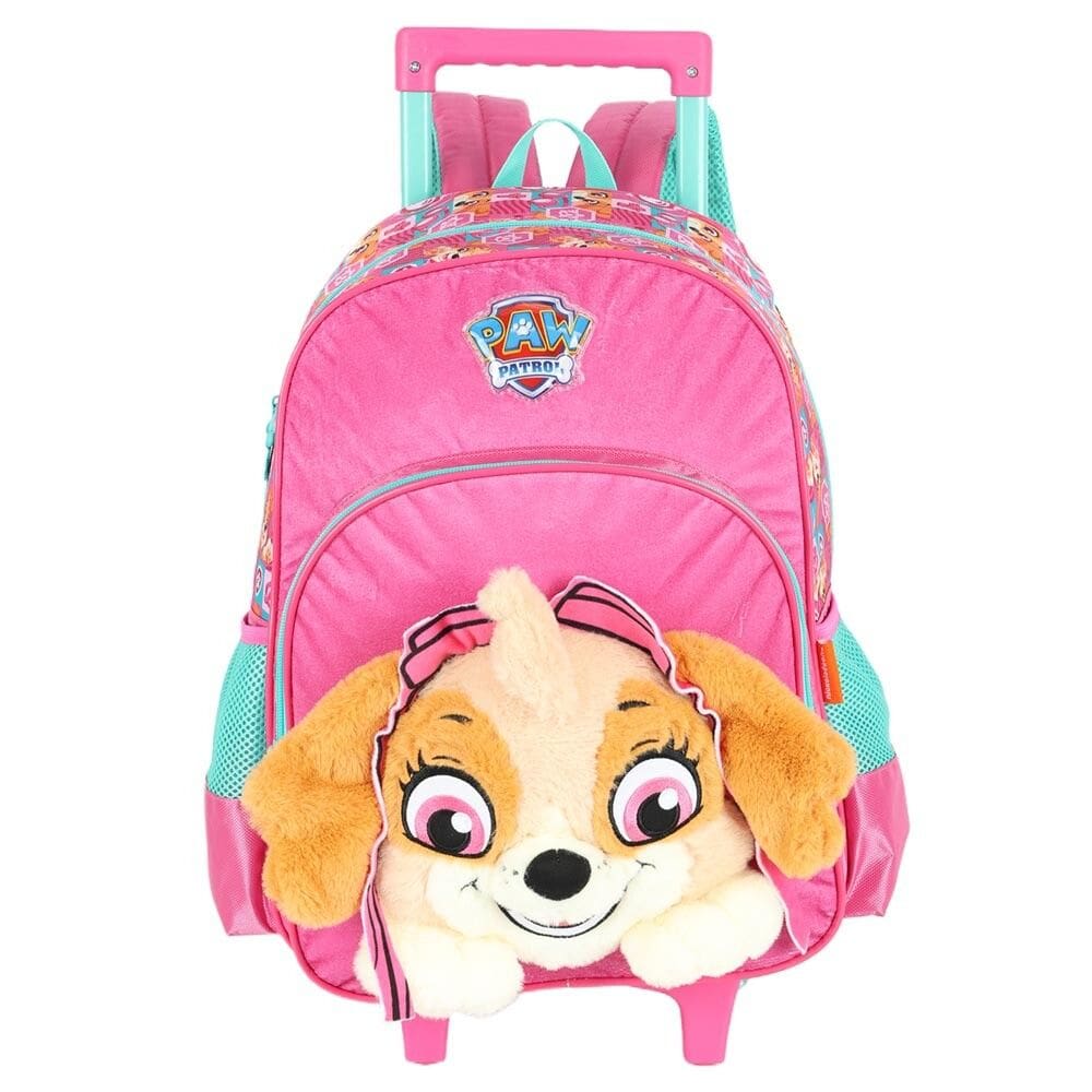 Mochila 3D de Rodinha Infantil - Pelúcia - Patrulha Canina - Skye - Luxcel