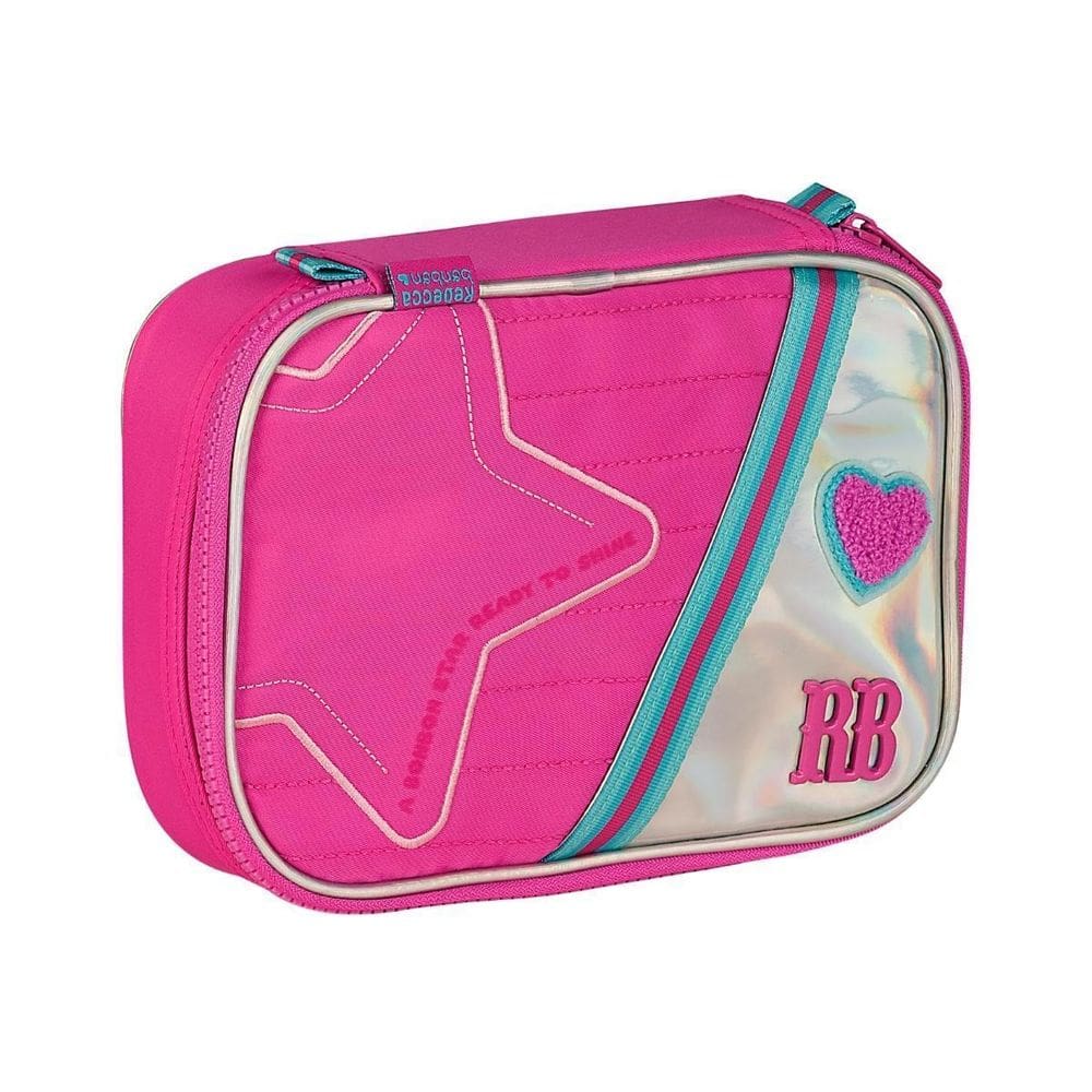 Estojo Holográfico Box Rebecca Bonbon Escolar 100 Pens -Rosa