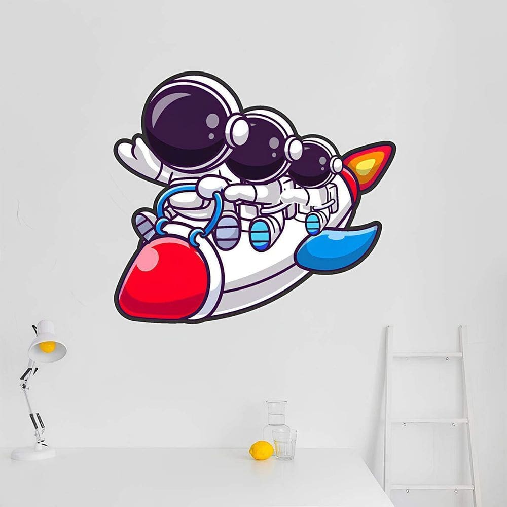 Adesivo De Parede Irmãos Astronautas Mod03