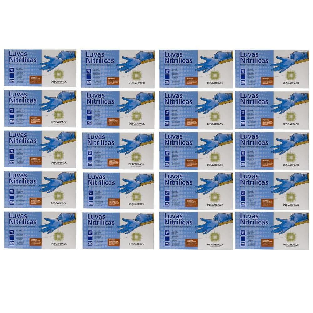MP - Luva Nitrilica Azul 20X100 Descarpack