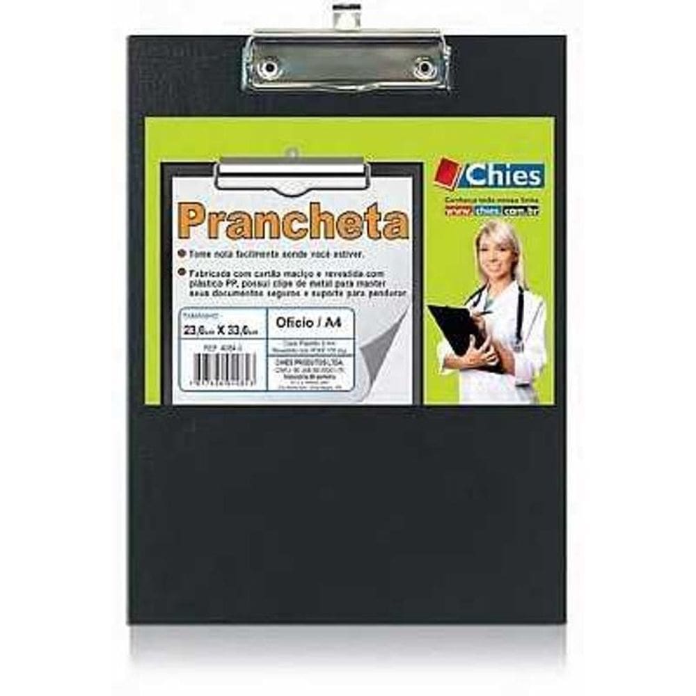 Prancheta Cartao Preto Gp Metal Chies