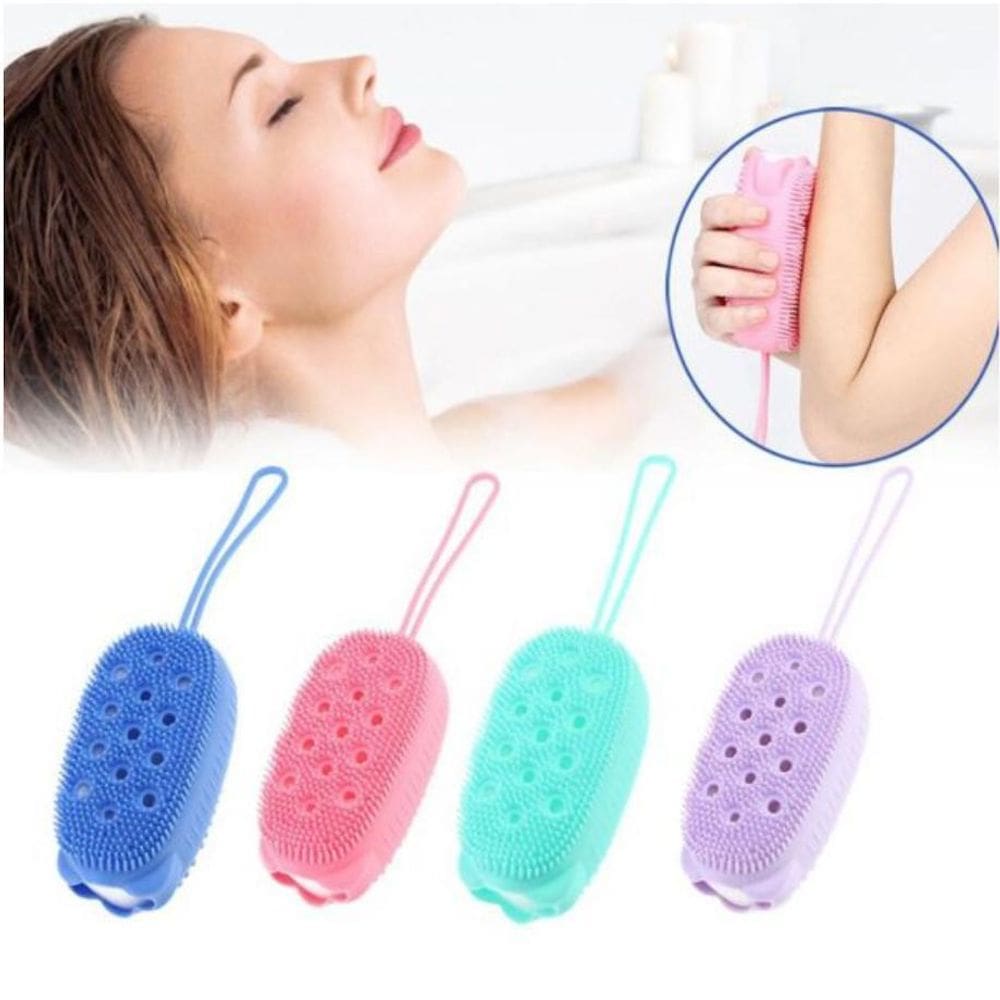 Esponja Banho Porta Sabonete Silicone Massageador Esfoliante