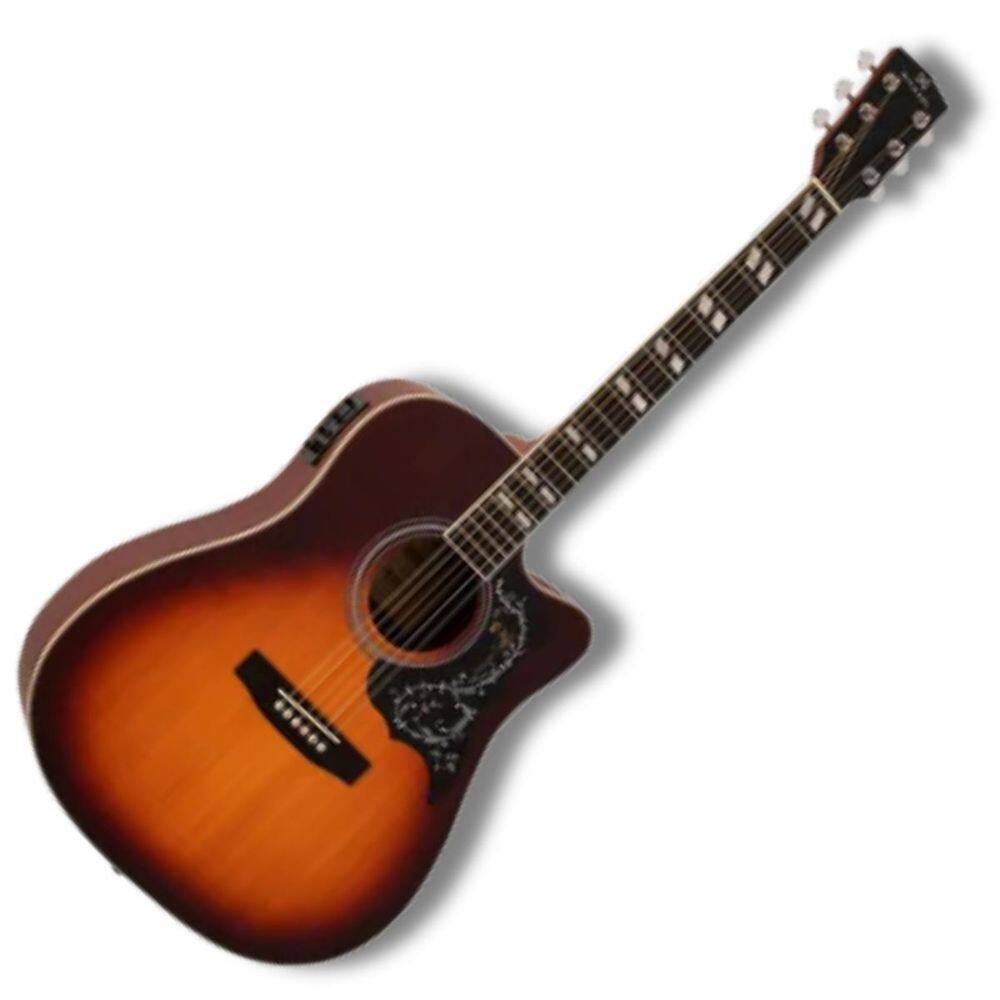 Violão Aço Elétrico Michael Vmf420 Ss Folk Sunburst Fosco