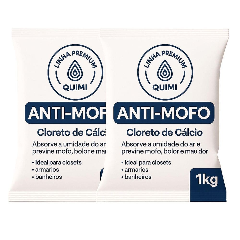 Kit 2 Antimofo 1Kg Cloreto De Cálcio Absorve Umidade