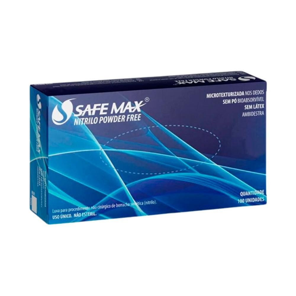 Luva Procedimento Nitrilo Azul Safe Max Spó Tam P Supermax