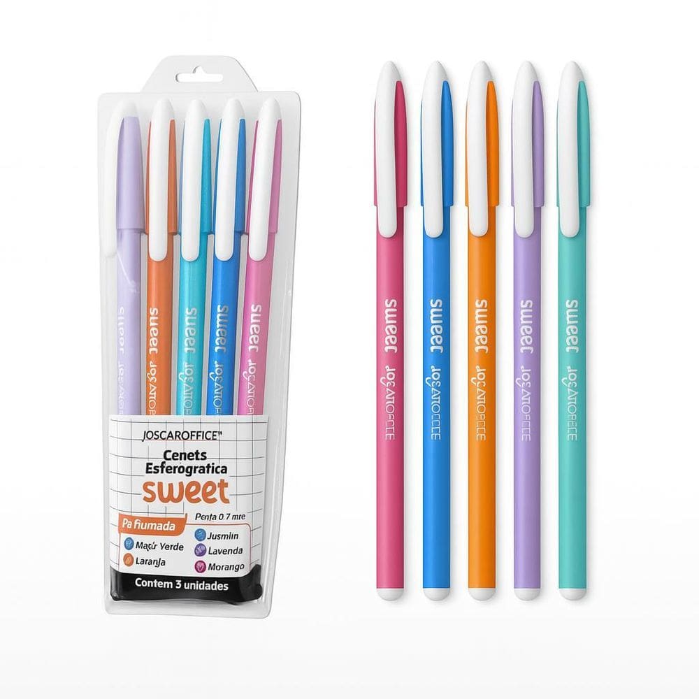 Caneta Esferográfica Perfumada 0.7Mm Jocar Com 5 Un