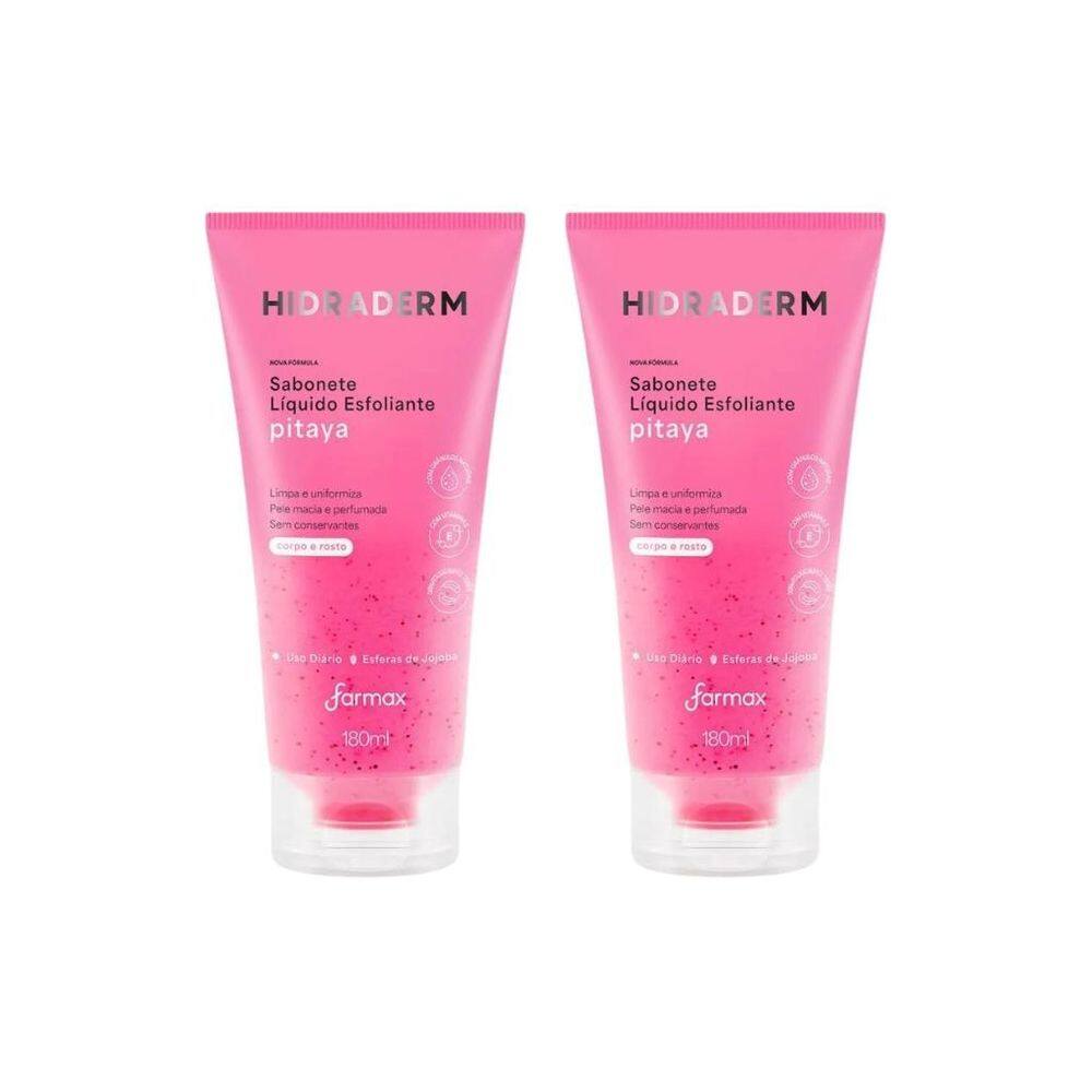 Sabonete Liquido Hidraderm 180Ml Esfoliante Pitaya-Kit C/2Un