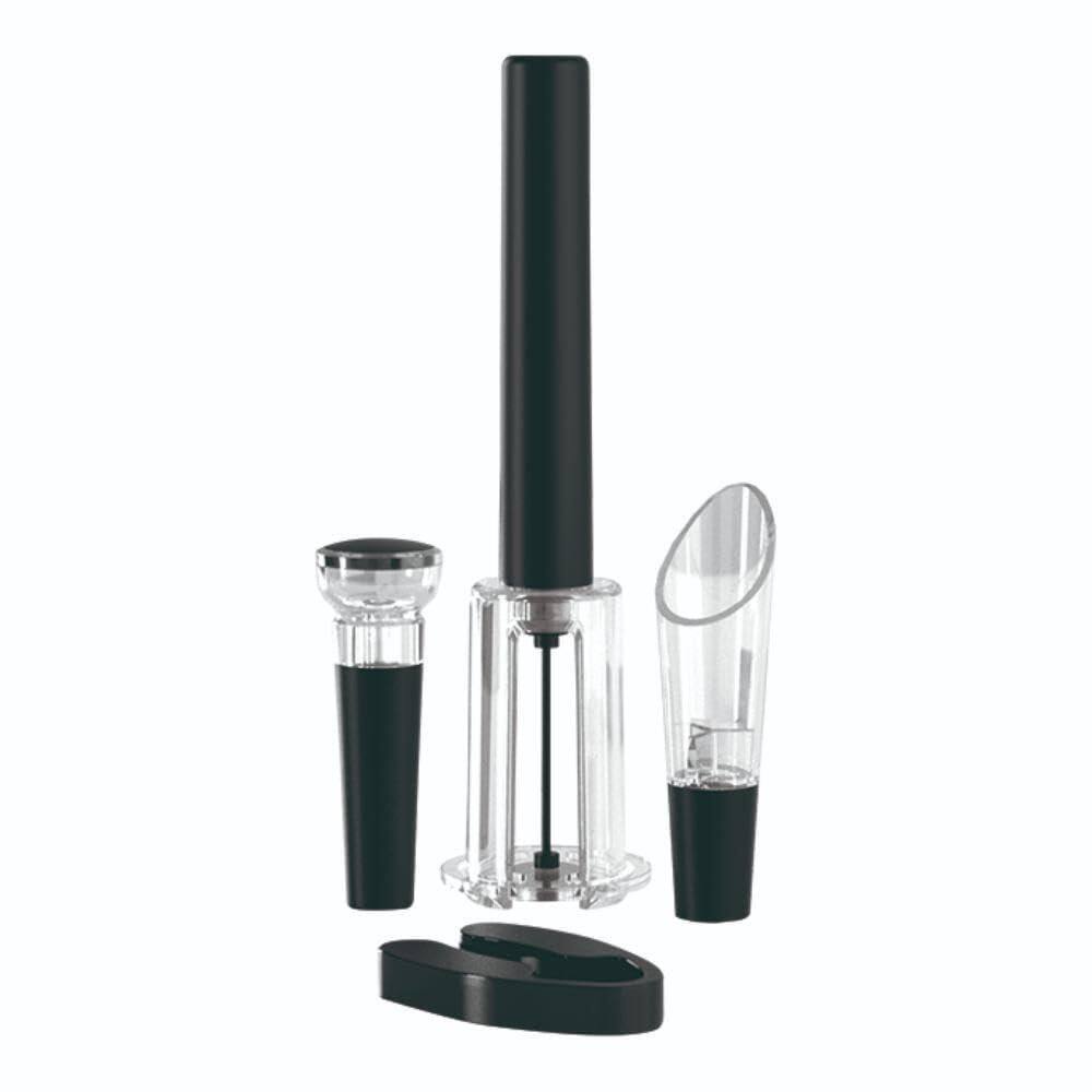 Kit Saca Rolha De Pressão Com 4 Peças Preto Mimo Style