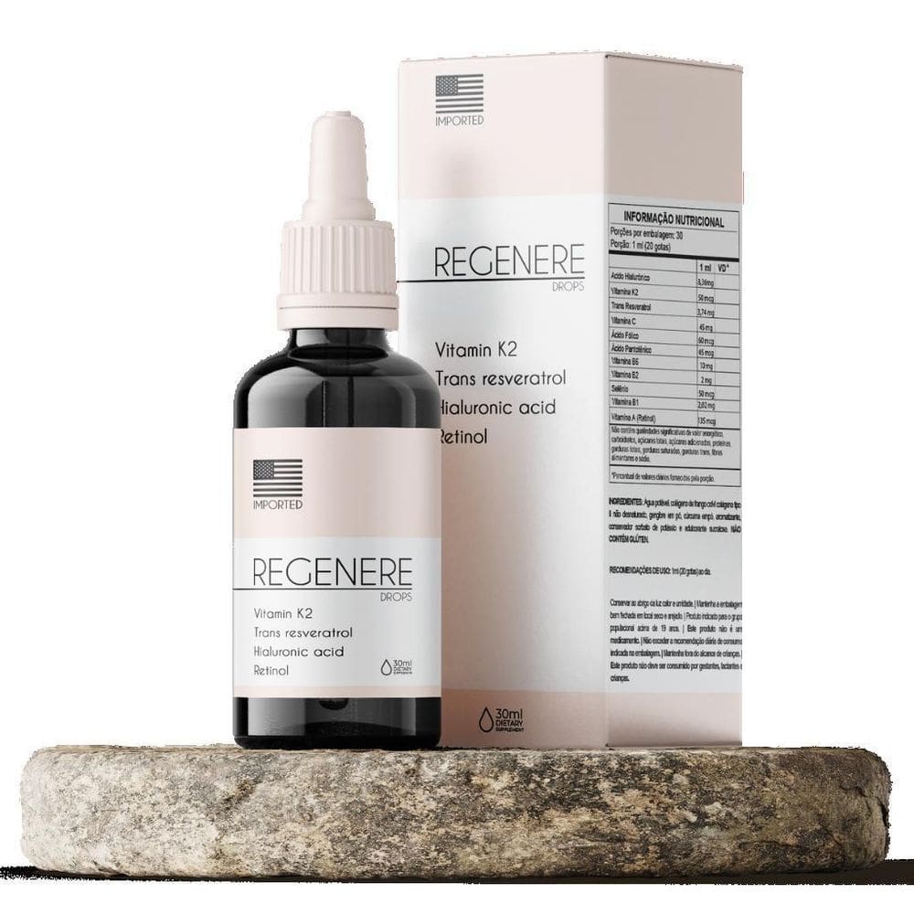Regenere Drops - Resveratrol Americano Vitamina K2 1 Frasco