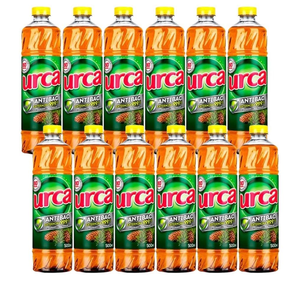 Limpador Pinho Urca Desinfetante Multiuso 500Ml Kit 12 Un