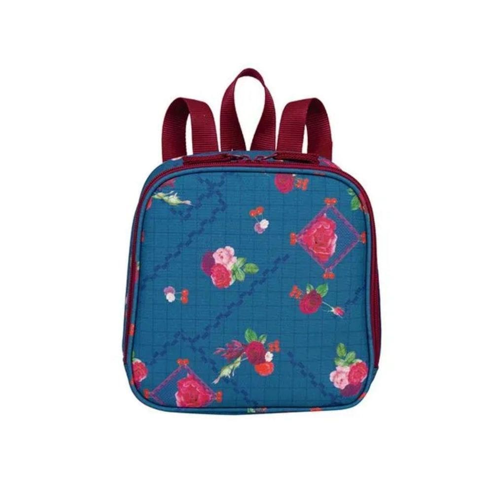 Lancheira Grande Sestini Lunch Azul Floral