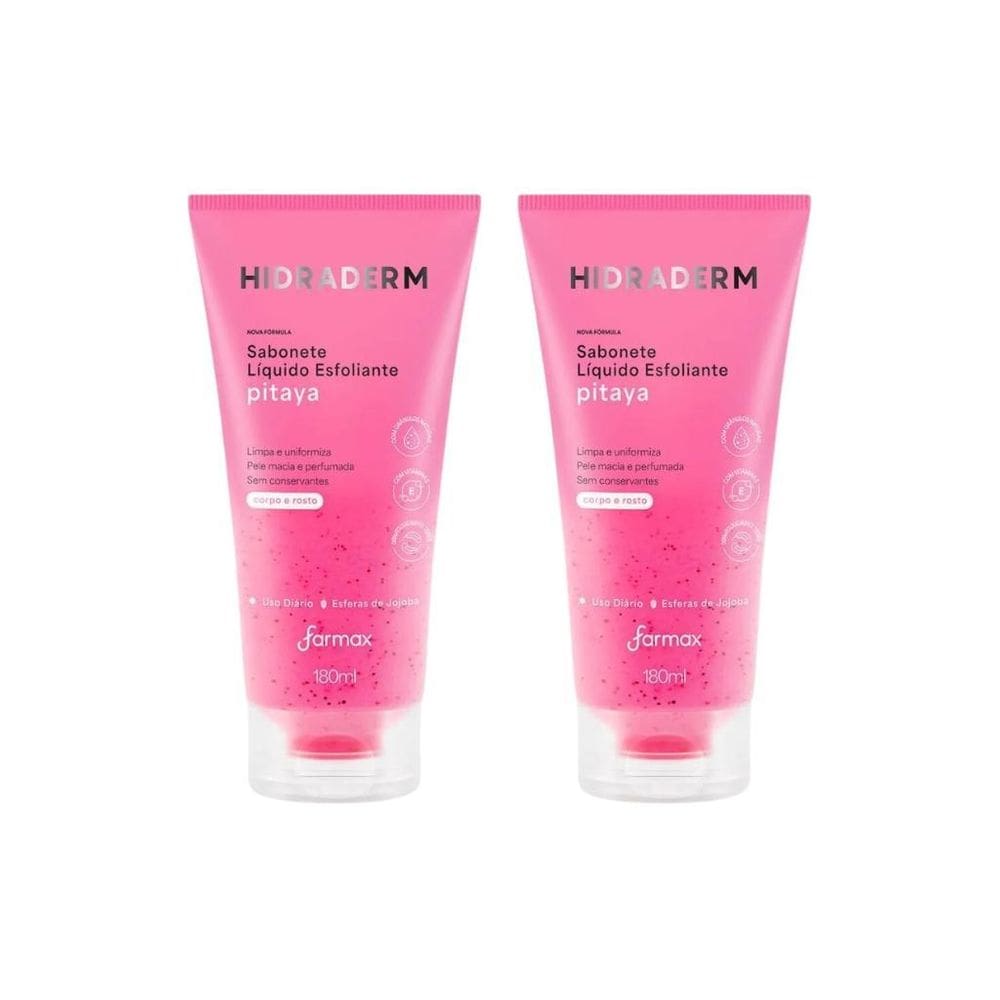 Sabonete Liquido Hidraderm 180Ml Esfoliante Pitaya-Kit C/2Un